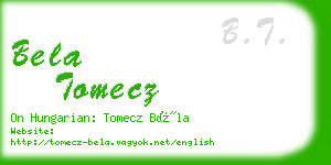 bela tomecz business card